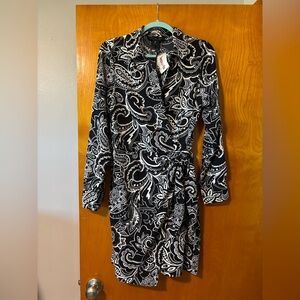 Wrap style dress, black & white, brand new with tags, smoke free home